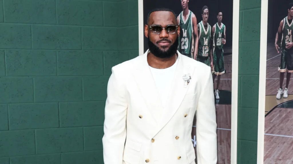 American professional basketball player LeBron James arrives at an event