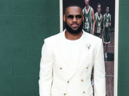 American professional basketball player LeBron James arrives at an event