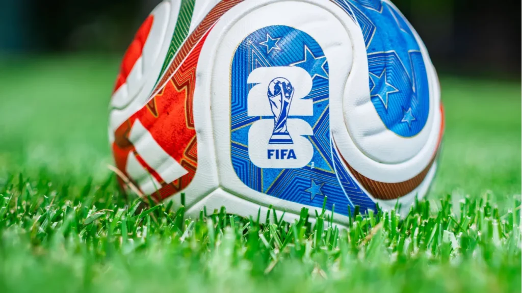 Close-up of a 2026 World Cup football