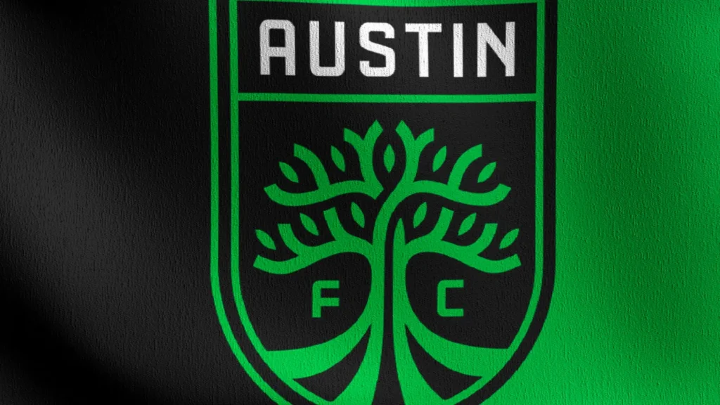 Austin FC flag blowing in the wind