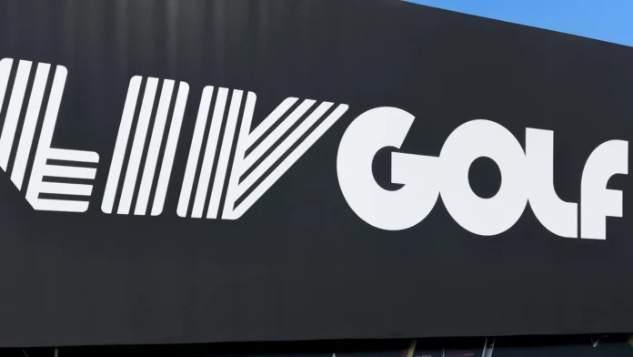 bolingbrook il usa august 9 2025 liv golf sign LIV Golf banner.