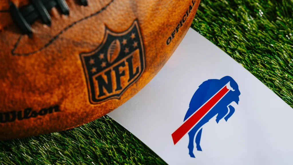 Buffalo Bills' logo and NFL official-size football