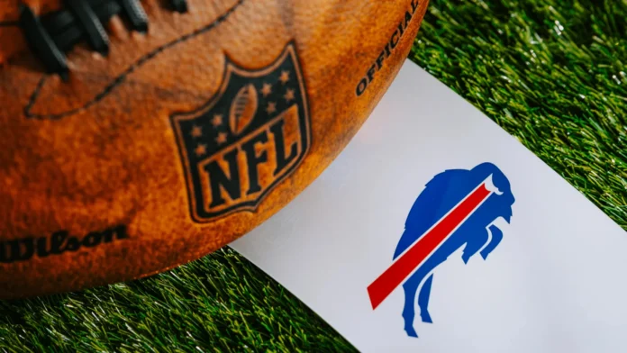 Buffalo Bills' logo and NFL official-size football