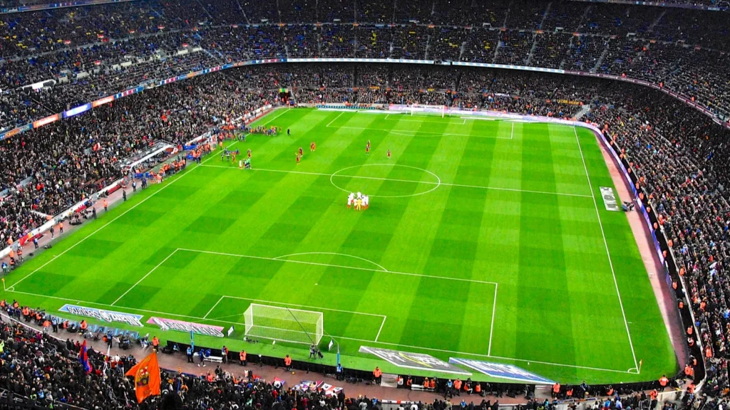 camp nou stadium few moments before kickoff match fc barcelona