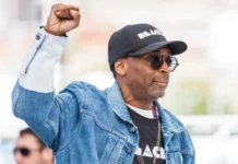 Spike Lee’s advice to Wembanyama returns before the Finals Spike Lee gestures with a raised fist during a public appearance.