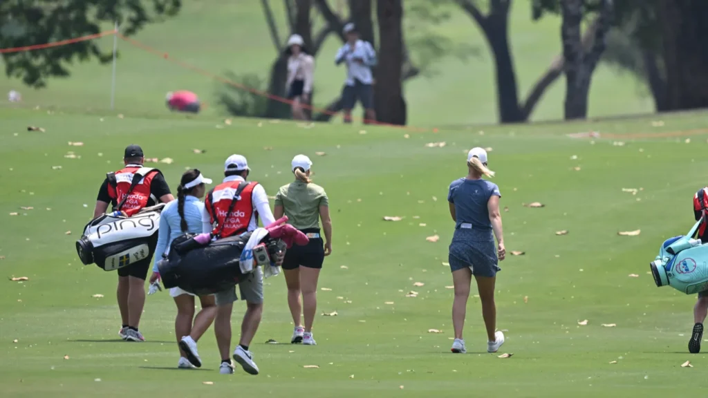 chonburi thailand  26 february 2023 player and caddy in