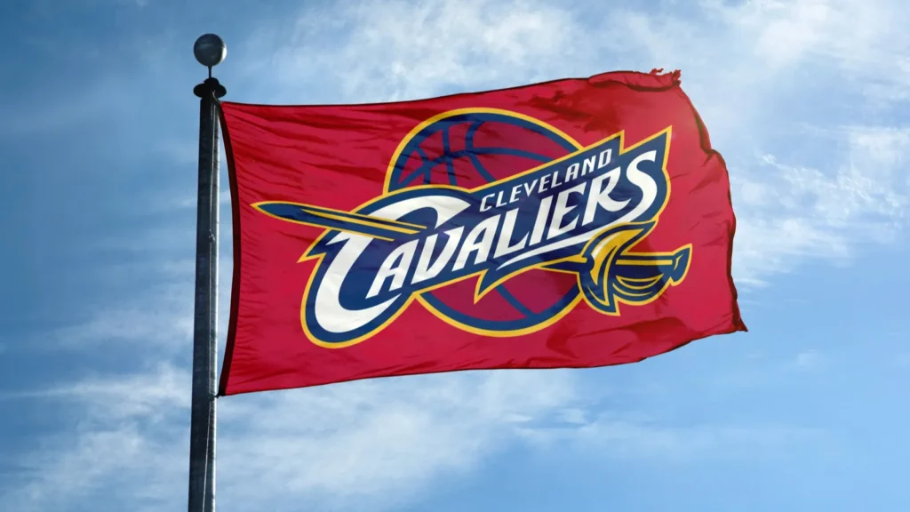 cleveland  october 24 2017  waving flag on the