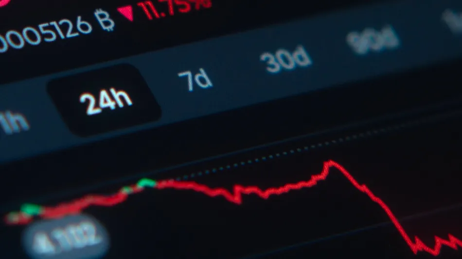 A graph presenting a price drop