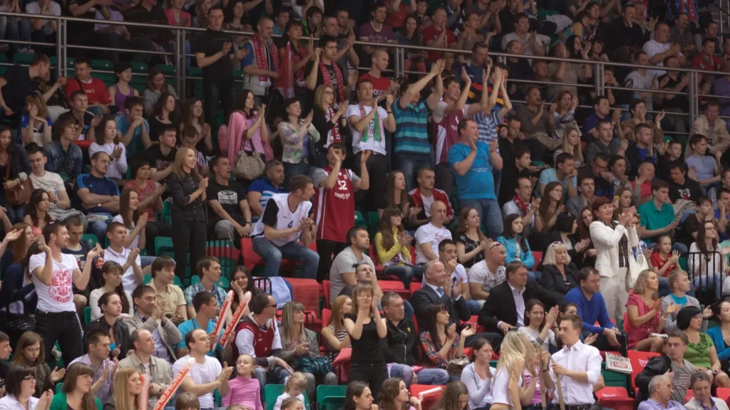 fans and spectators on the stands