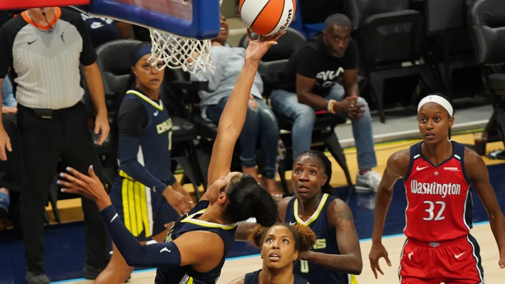 WNBA players in action