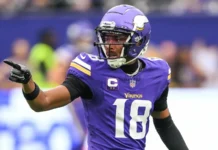 Justin Jefferson enters a season with new expectations Justin Jefferson of the Minnesota Vikings in action during the game.