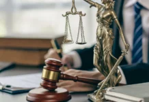 lawyers work with hammers and scales the goddess of justice