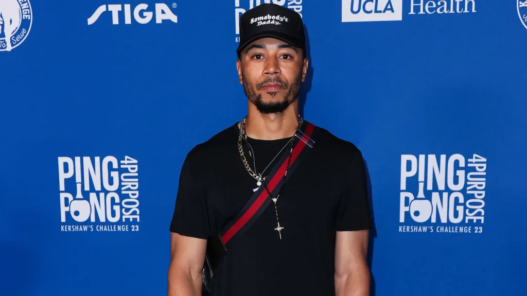 Mookie Betts arrives at Kershaws challenge
