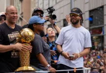 Jalen Brunson explains why he greeted Spurs coach first Jalen Brunson of New York Knicks attends the parade in celebration of Knicks' NBA Championship victory.