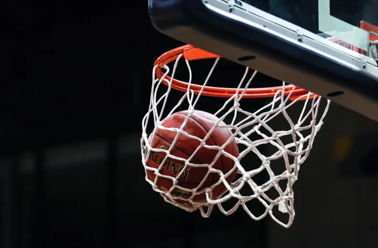 Basketball in the basket
