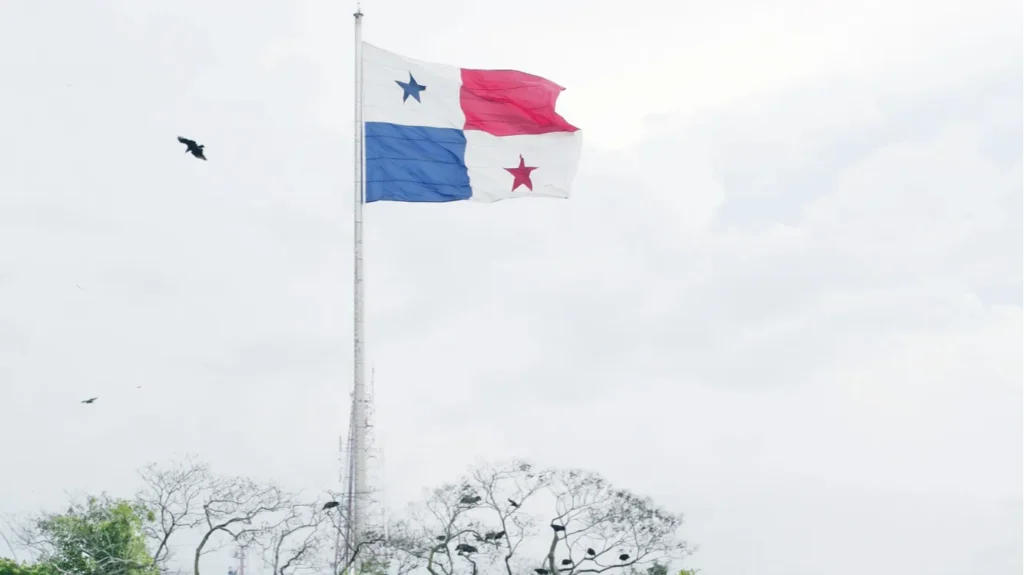 Panama flag in the Ancon hill