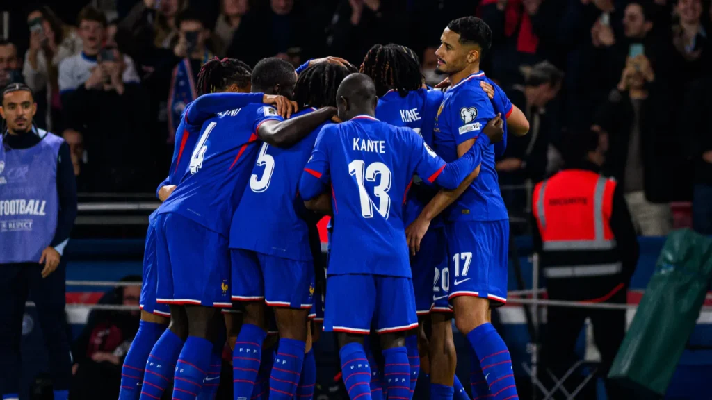France's team celebrating