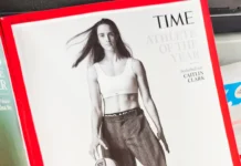 Professional basketball player Caitlin Clark on the cover of TIME Magazine.