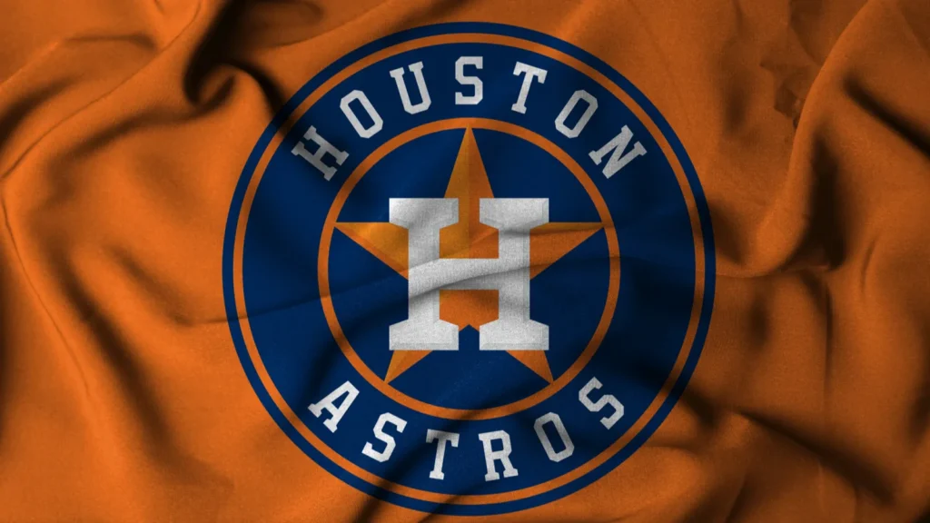 Houston Astros logo on a fabric.
