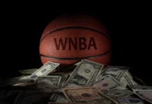 Basketball with embossed WNBA text