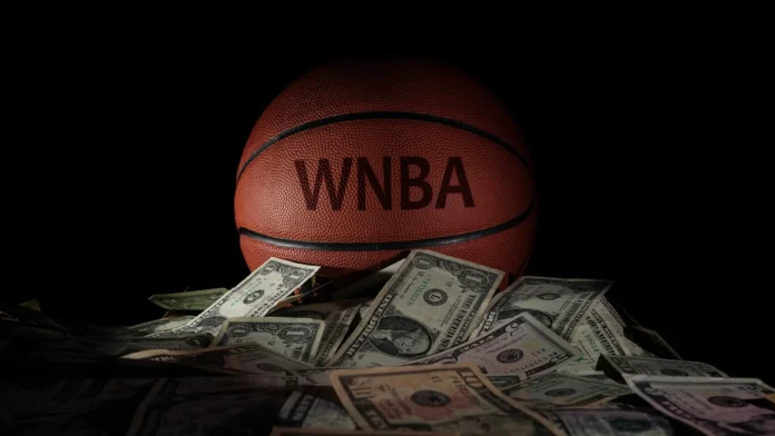 Basketball with embossed WNBA text
