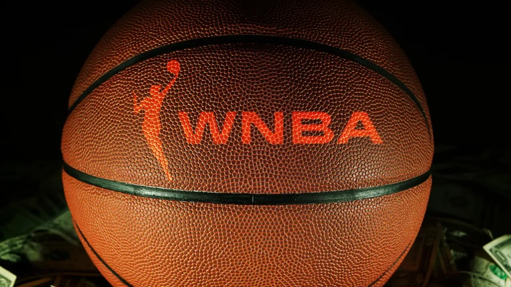 Basketball with embossed WNBA text