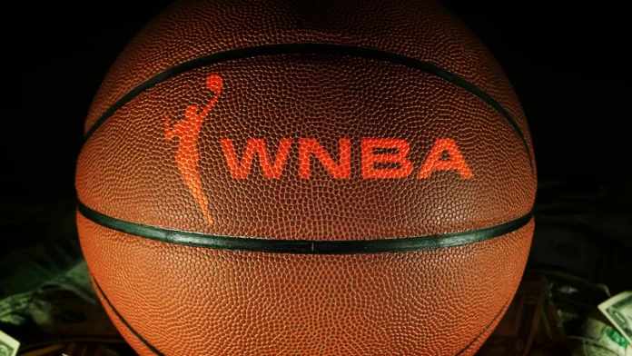 Basketball with embossed WNBA text