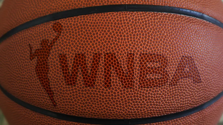 Basketball with embossed WNBA text