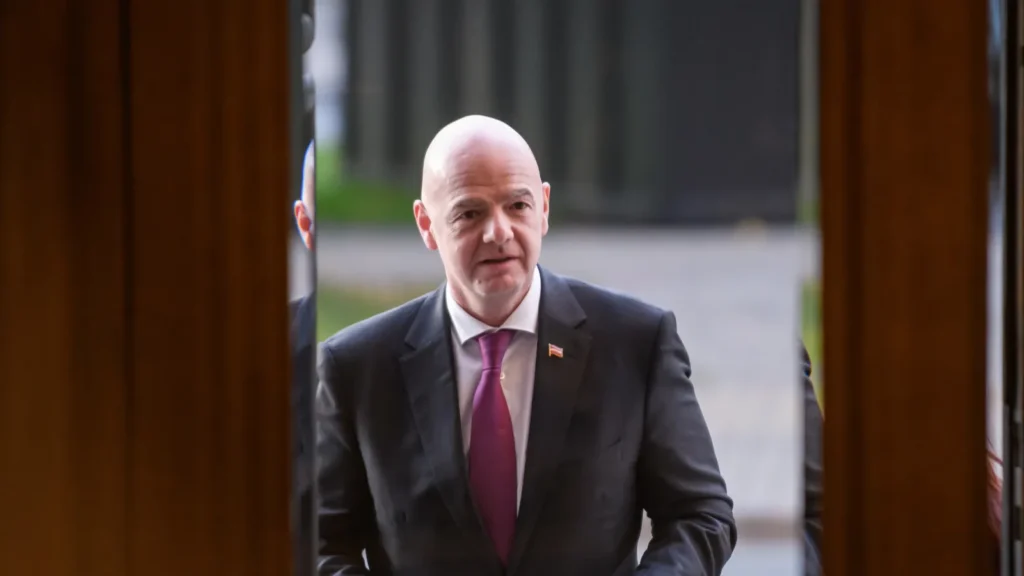 FIFA president Gianni Infantino arriving at a place