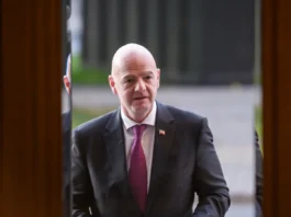FIFA president Gianni Infantino arriving at an event.