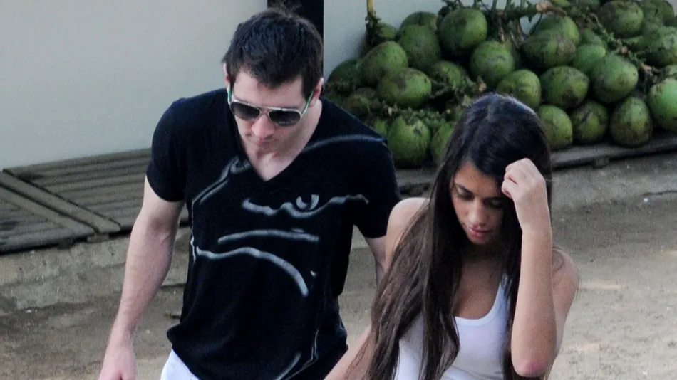 Lionel Messi and Antonela