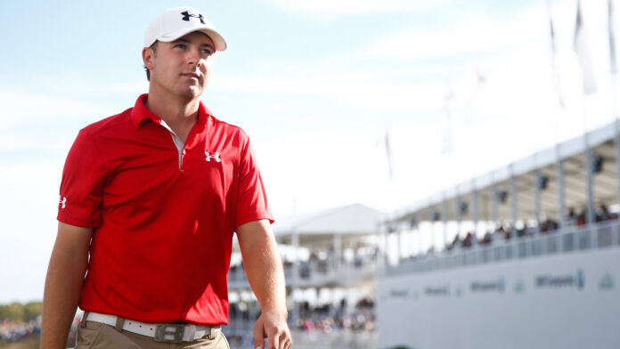 Jordan Spieth walks off the 18th green after the third round of the BMW Championship Jordan Spieth walks off the 18th green after the third round of the BMW Championship