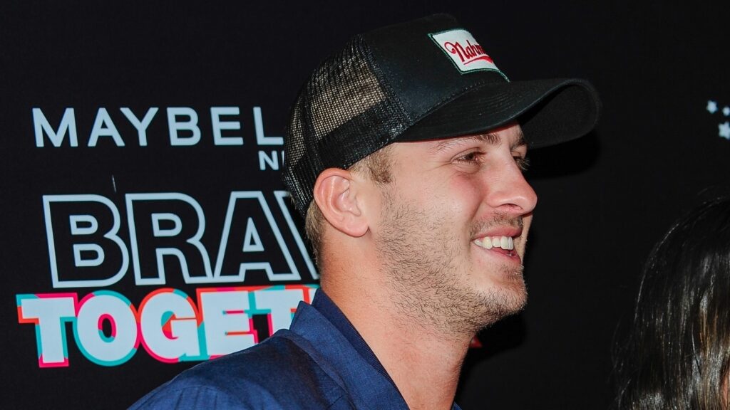 Jared Goff attend the Sports Illustrated Swimsuit Celebration for the launch of the 2022 issue at the Seminole Hard Rock Hotel Casino