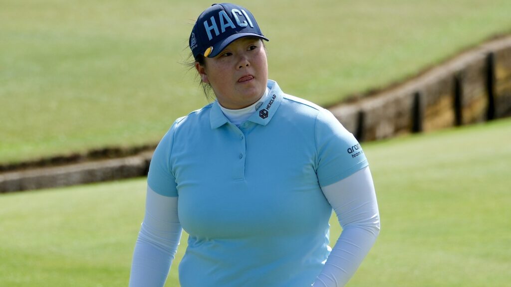 Angel Yin (USA) during round 2 at the AIG Women’s Open 2024