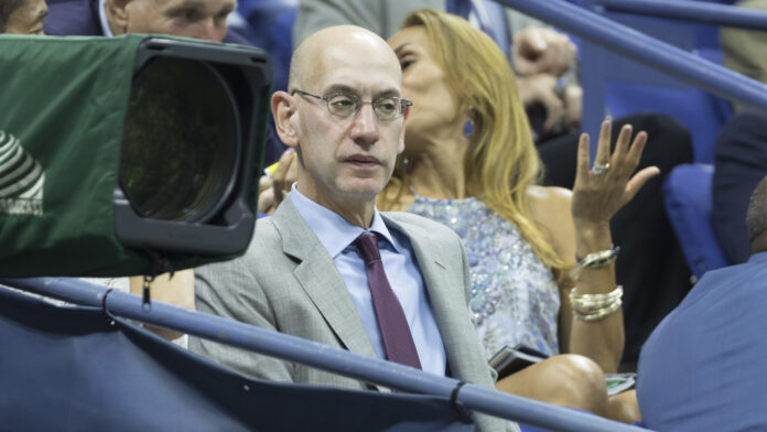 Adam Silver attends match between Venus Williams of USA & Petra Kvitova of Czech Republic