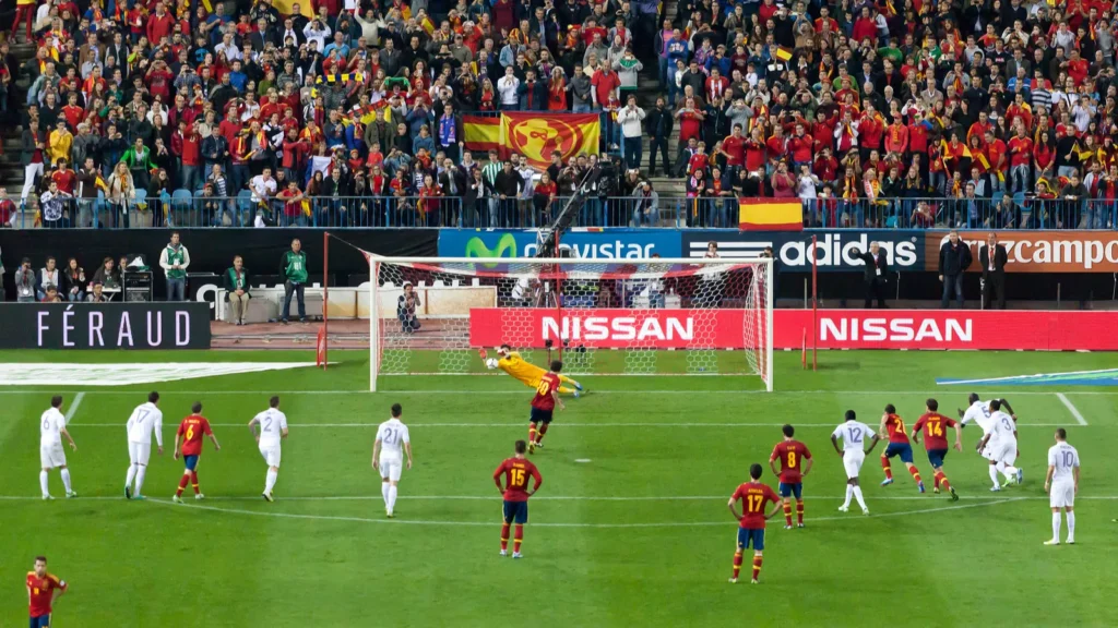 spainfrance lloris stopping a penalty shot by cesc fabregas