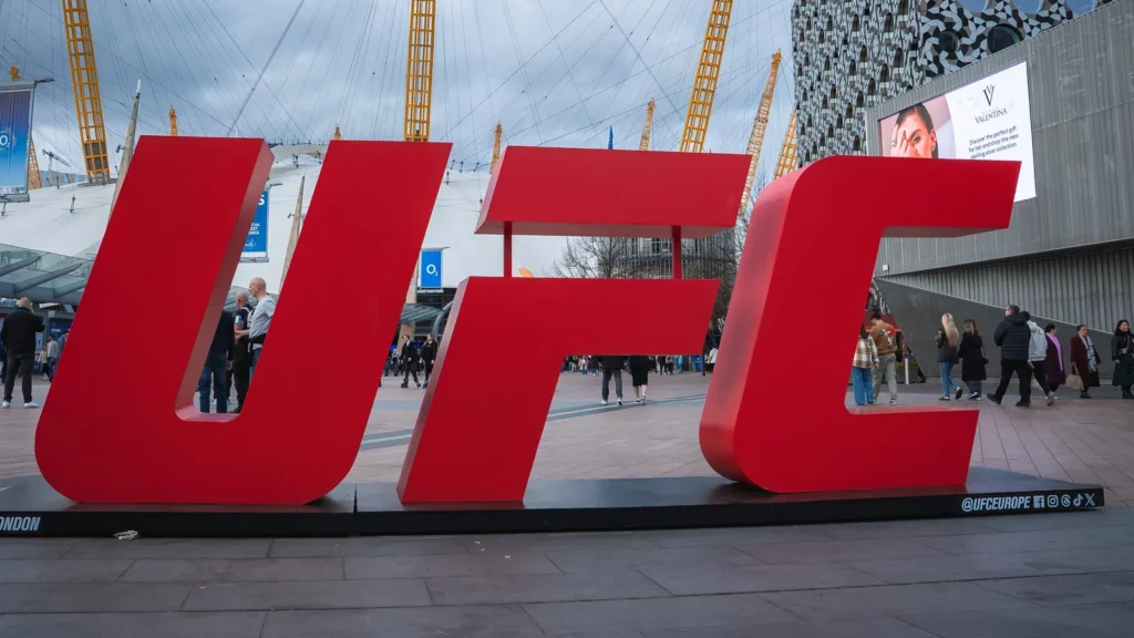 UFC logo outside an arena