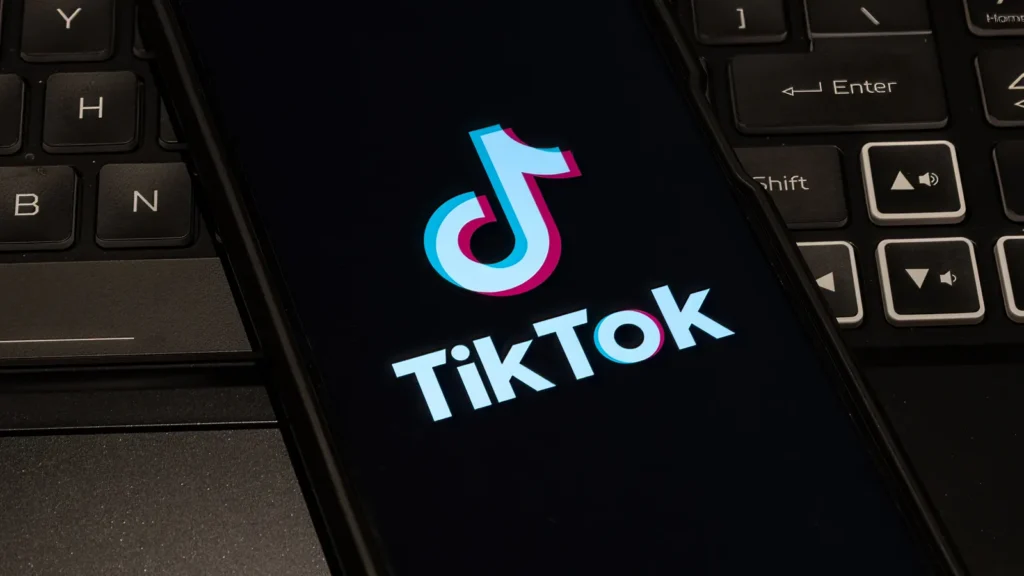TikTok logo on mobile phone