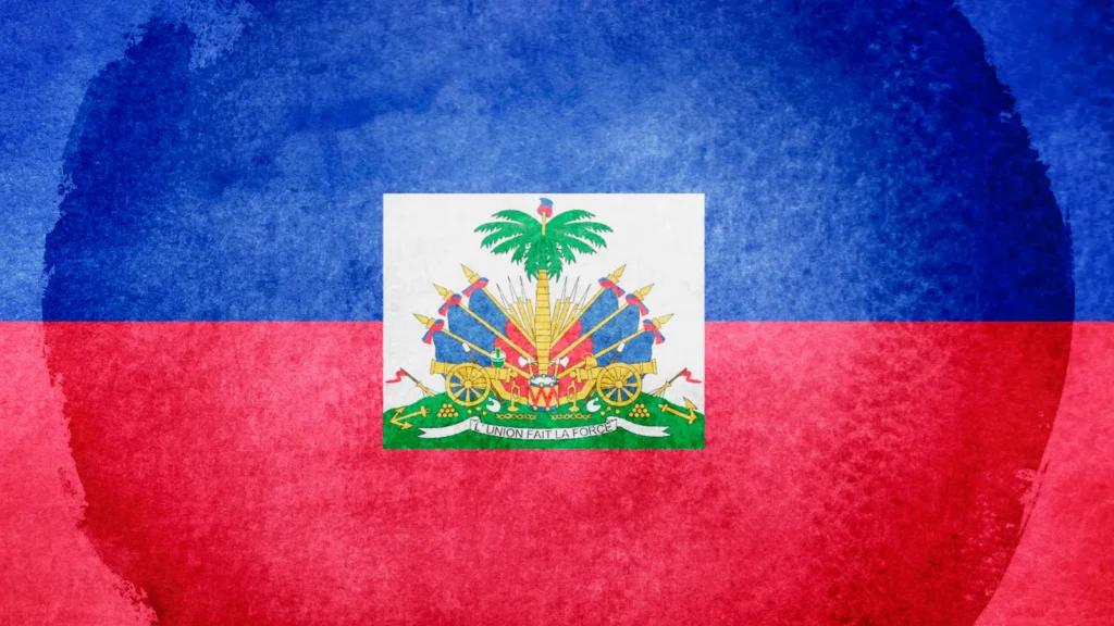 Watercolorflag on background Haiti