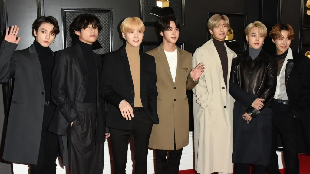 K-pop group BTS attending the 62nd Annual Grammy Awards