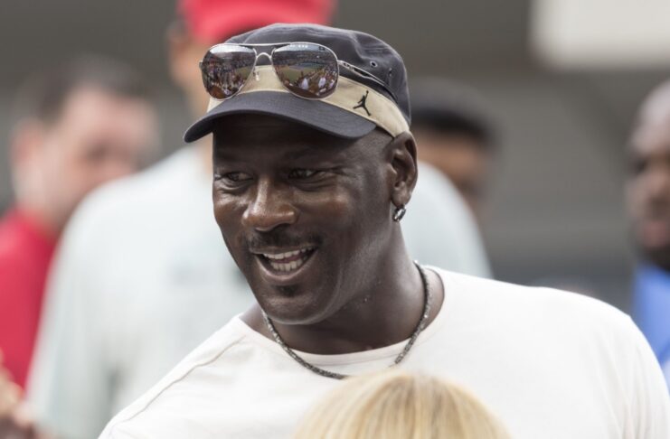 Michael Jordan at an outdoor event.