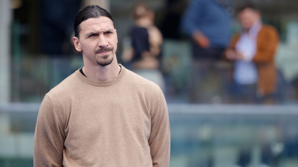 Zlatan Ibrahimović at the football stadium.