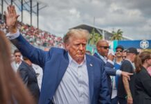 Donald Trump draws a strong reaction from the World Cup final crowd Donald Trump. Race Day. Grid F1 Miami GP at Miami Autodrome in Miami Gardens, Florida, USA.