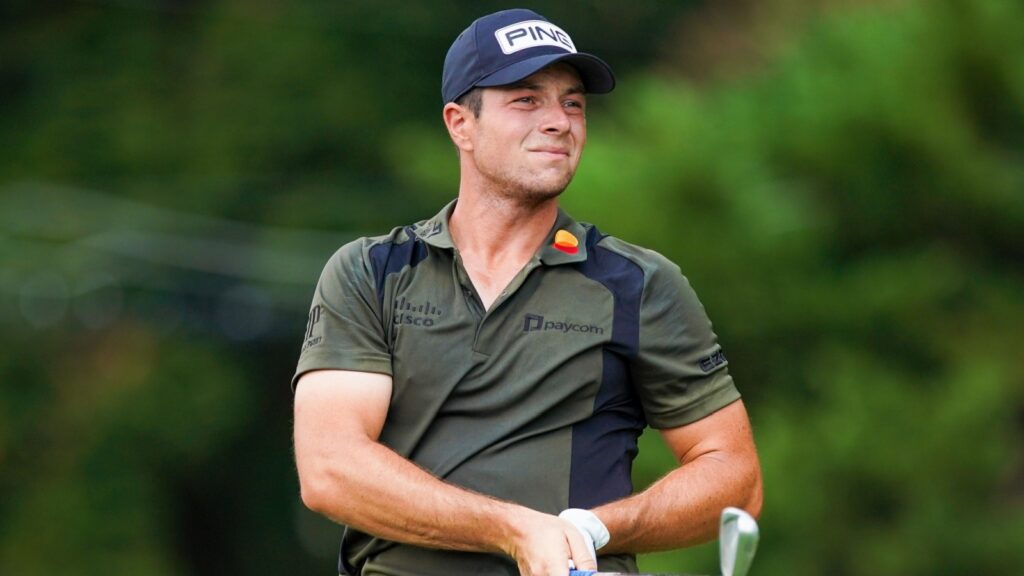 Viktor Hovland during a golf game.