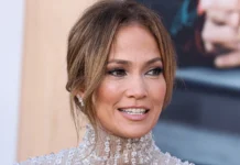 american actress singer and dancer jennifer lopez wearing an antonio