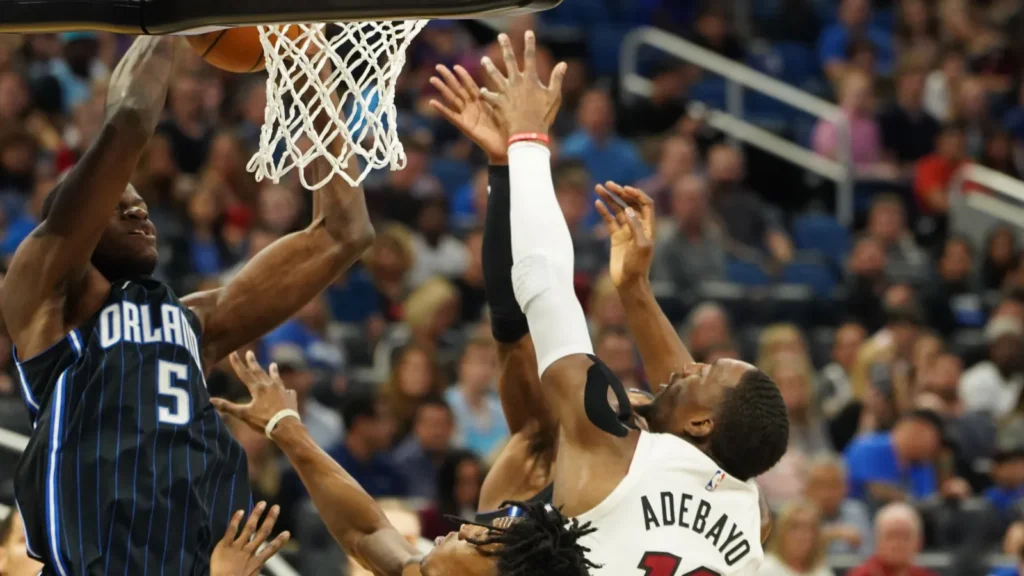 Miami Heat's center forward Bam Adebayo in action