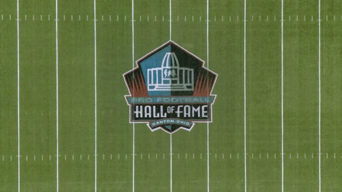An aerial view of the Pro Football Hall of Fame Stadium