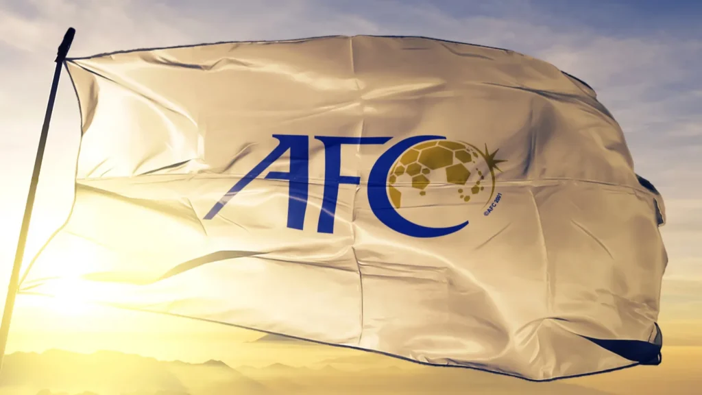 Logo of the Asian Football Confederation on a flag