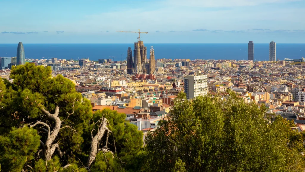 Aerial view of Barcelona.