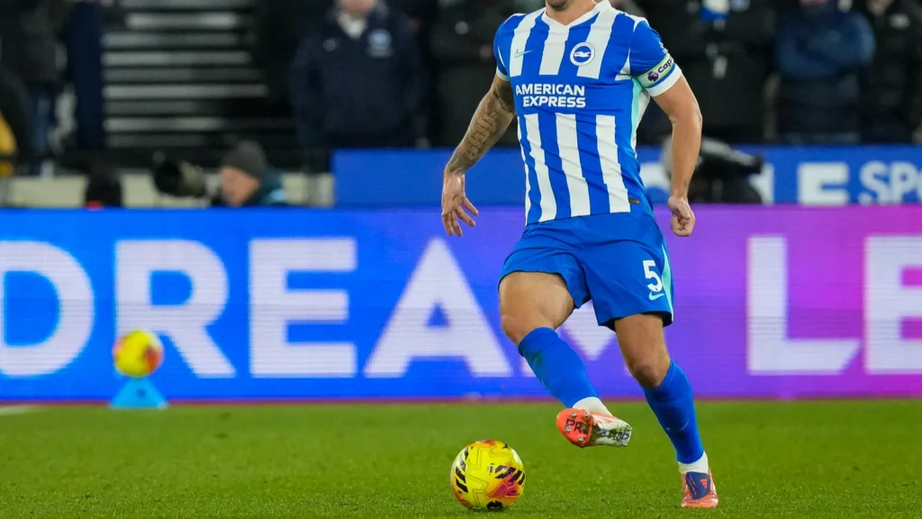 Players of Brighton Hove Albion Club in action